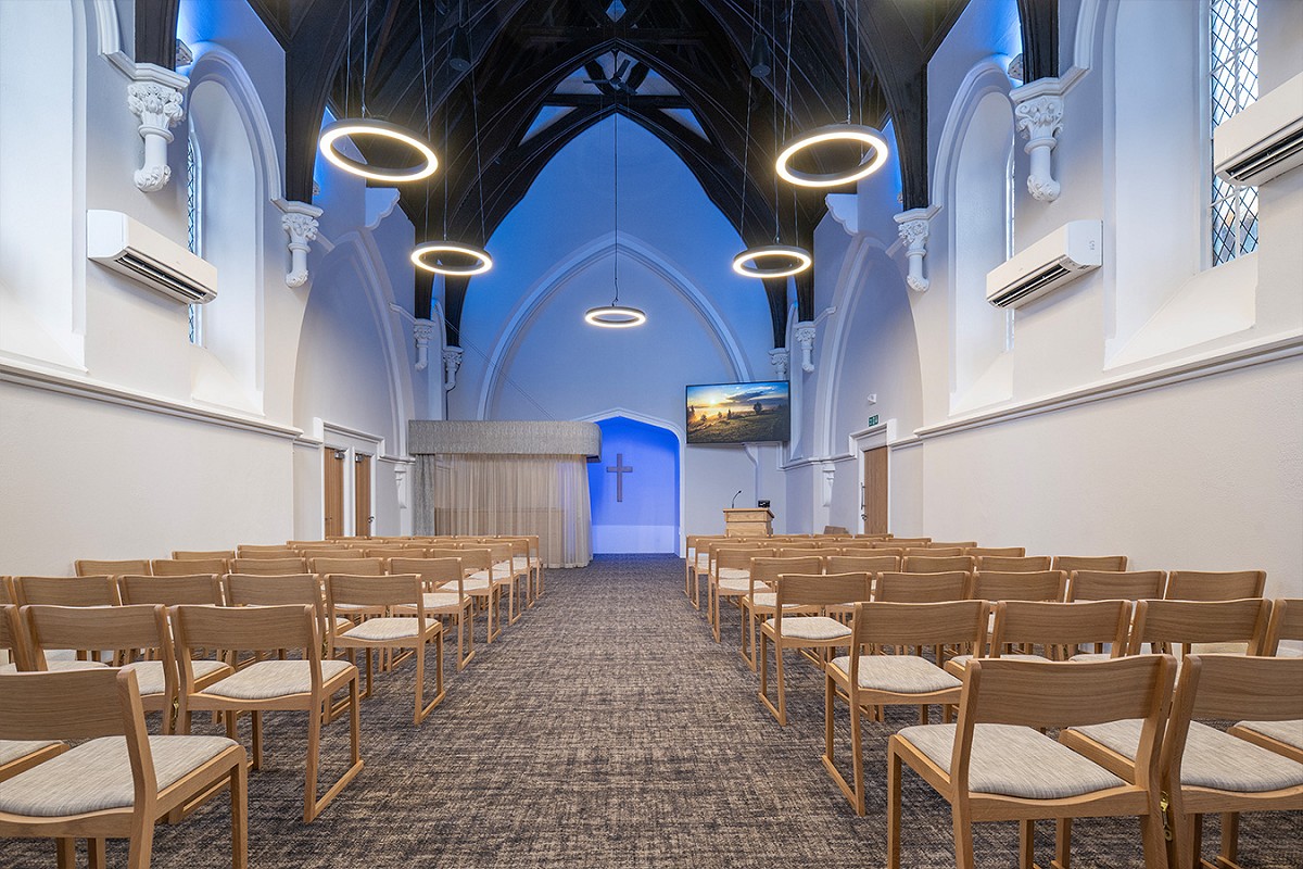 Church refurbishment with modern lighting by MPAF Services