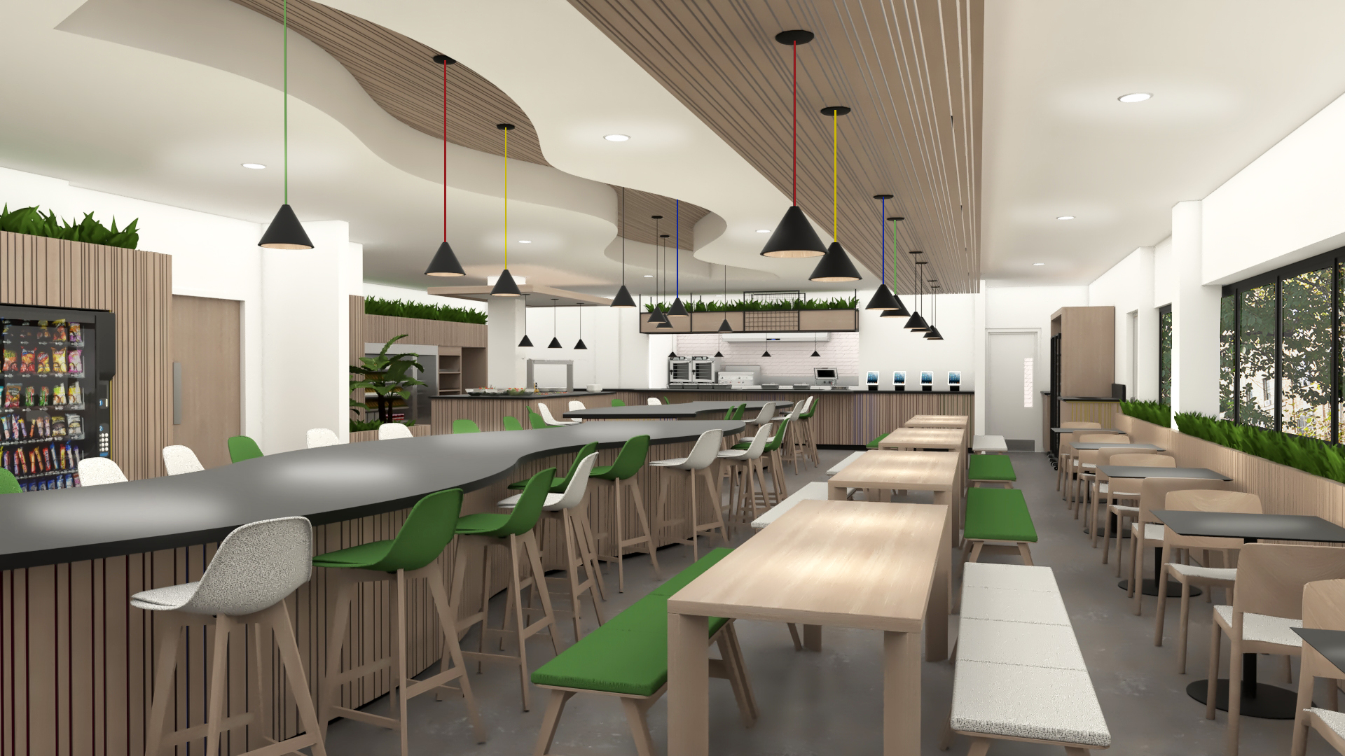 Modern canteen and dining hall fit out by MPAF Services